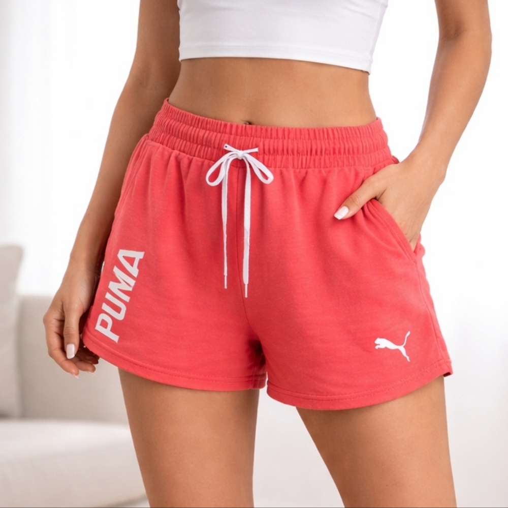 Puma Coral Athletic Shorts Women’s Medium Drawstring Gym Running